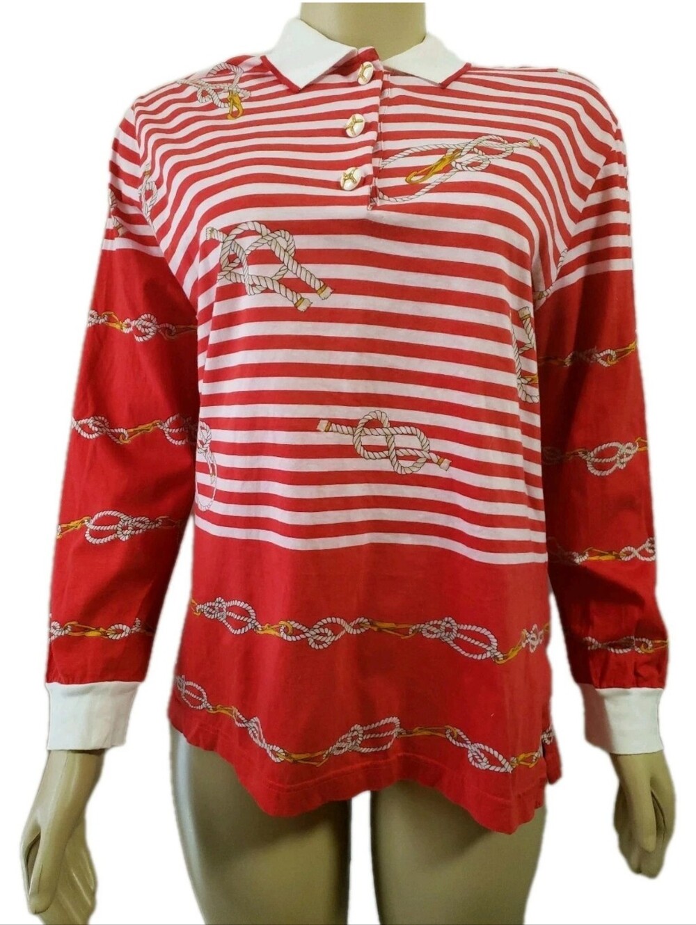 Cellini, Made in Italy, Vintage Red Long Sleeve Women's  Top Size 44 EUC #CC